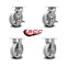 Service Caster 6 Inch V Groove Semi Steel Caster Set with Roller Bearings 2 Brakes 2 Rigid SCC SCC-30CS620-VGR-TLB-2-R620-2 - alternate 6